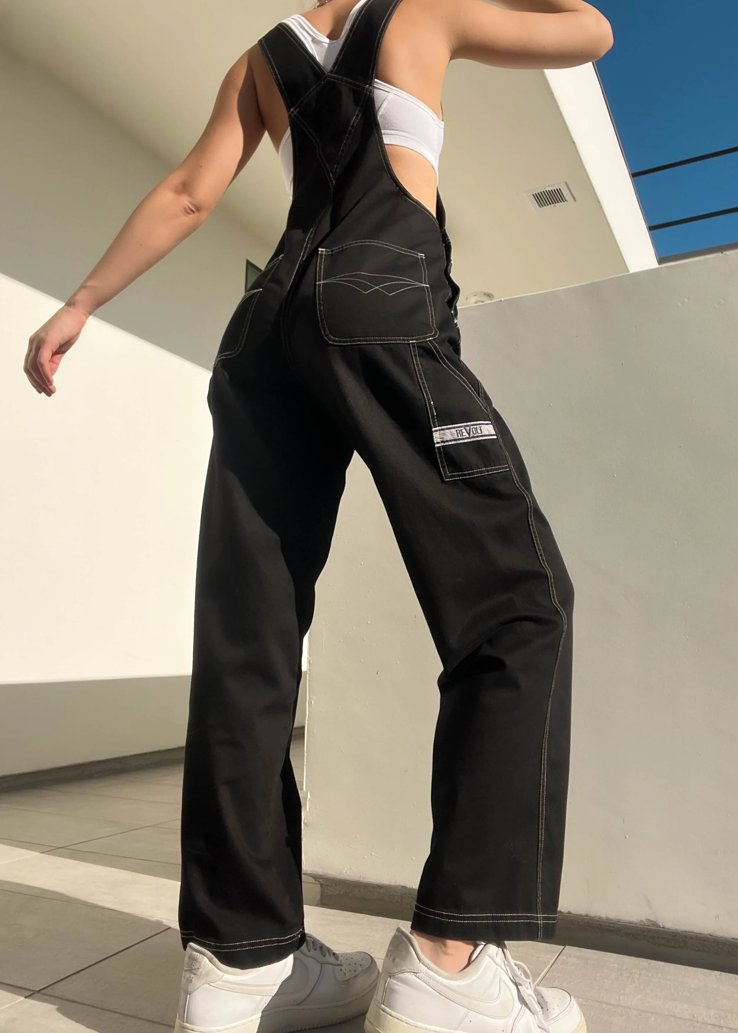 90's Black Revolt Overalls (S-M)