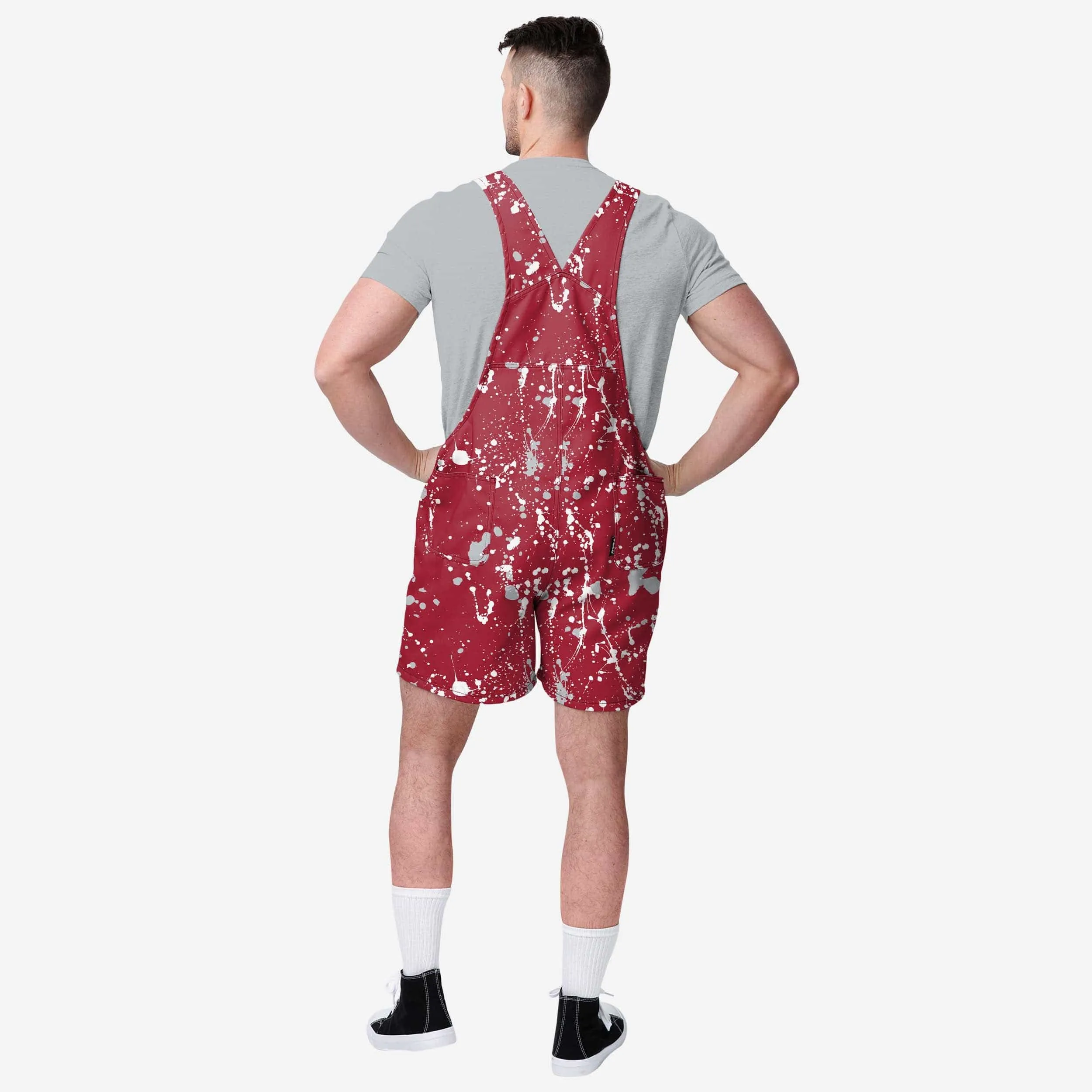 Alabama Crimson Tide Mens Paint Splatter Bib Shortalls