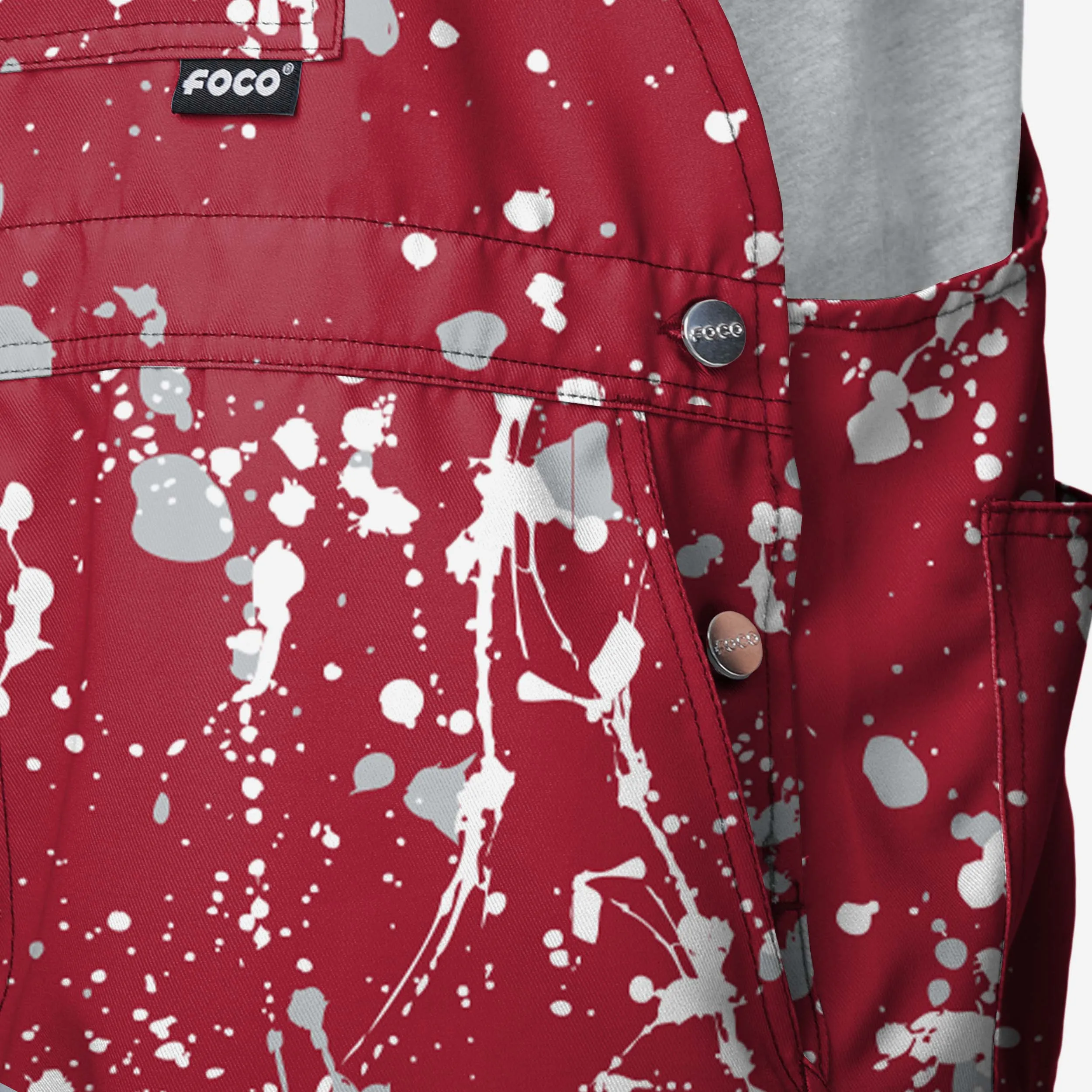 Alabama Crimson Tide Mens Paint Splatter Bib Shortalls