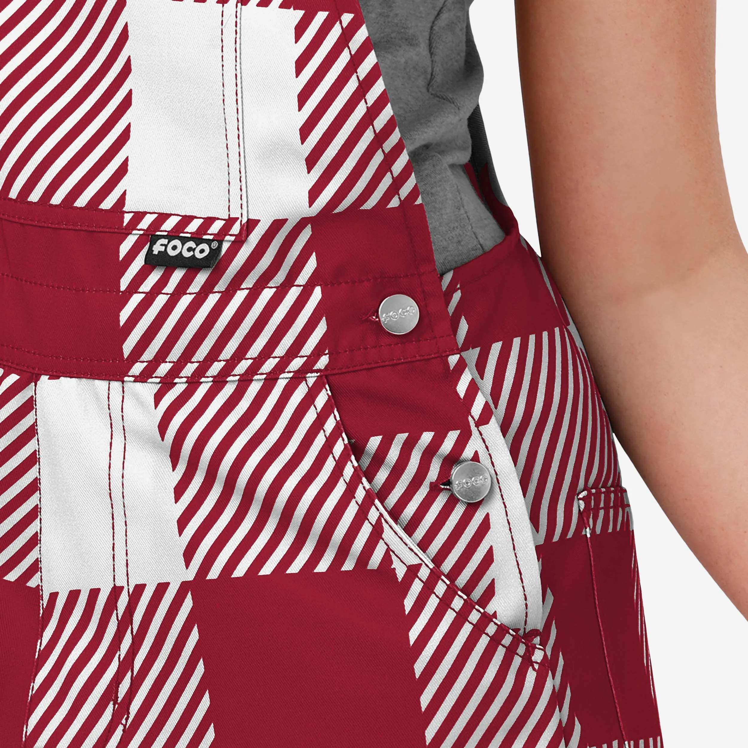 Alabama Crimson Tide Womens Plaid Bib Shortalls