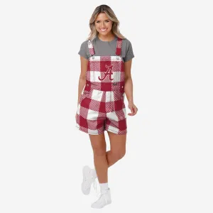 Alabama Crimson Tide Womens Plaid Bib Shortalls