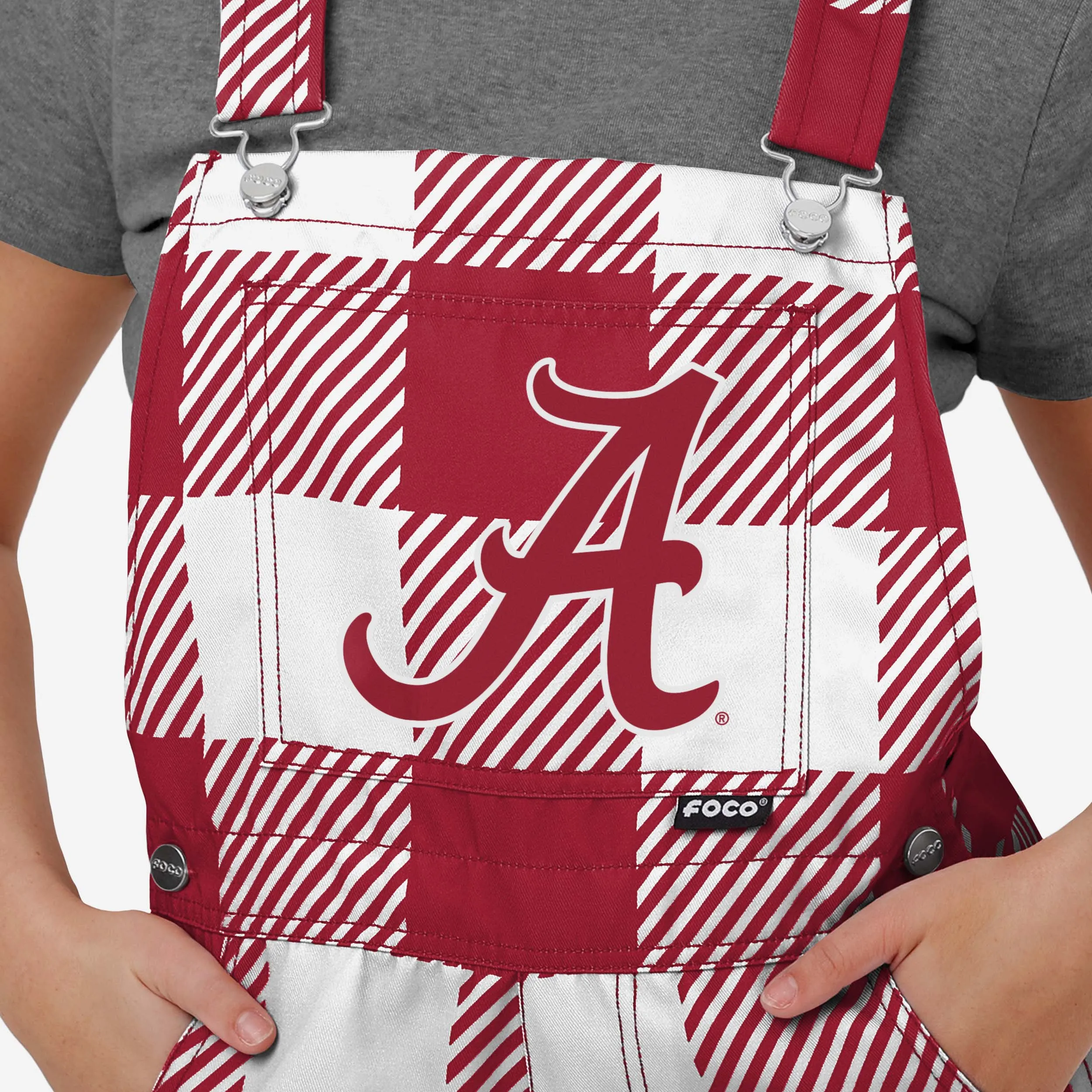Alabama Crimson Tide Womens Plaid Bib Shortalls