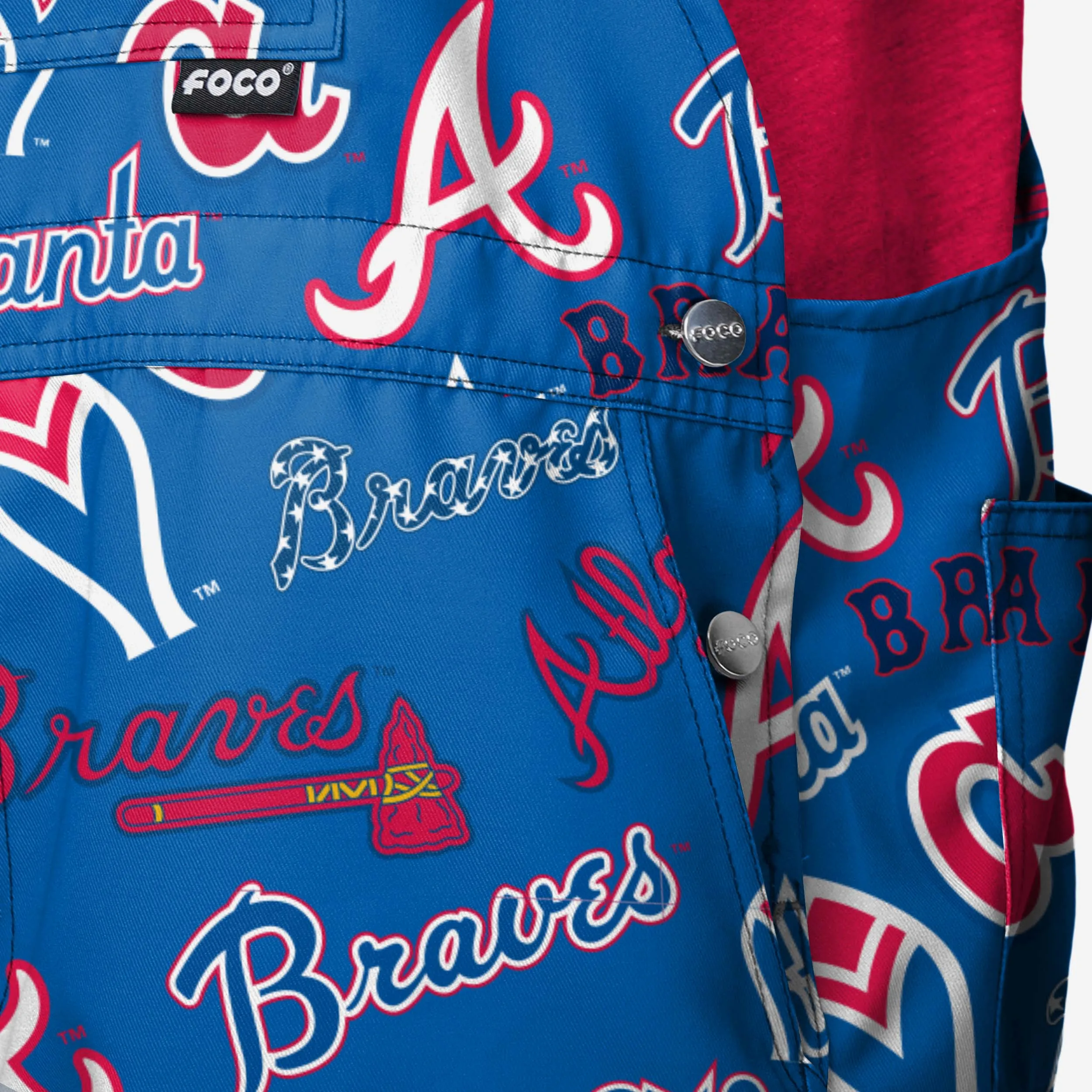 Atlanta Braves Mens Historic Print Bib Shortalls
