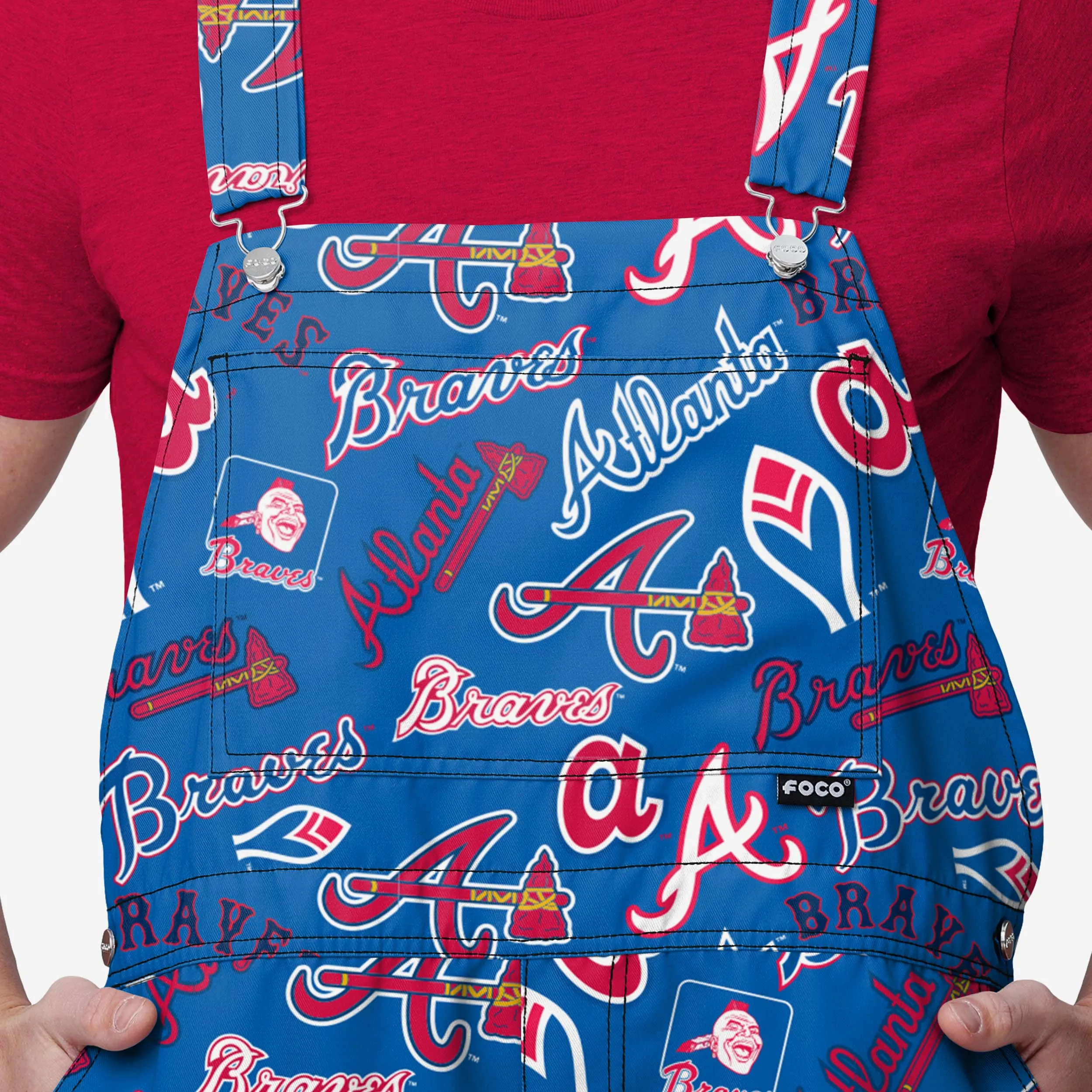 Atlanta Braves Mens Historic Print Bib Shortalls