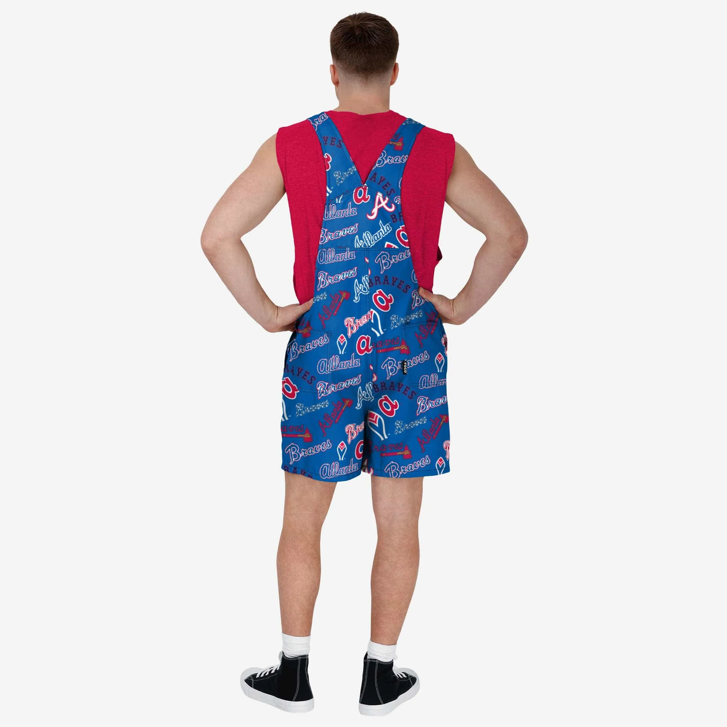 Atlanta Braves Mens Historic Print Bib Shortalls