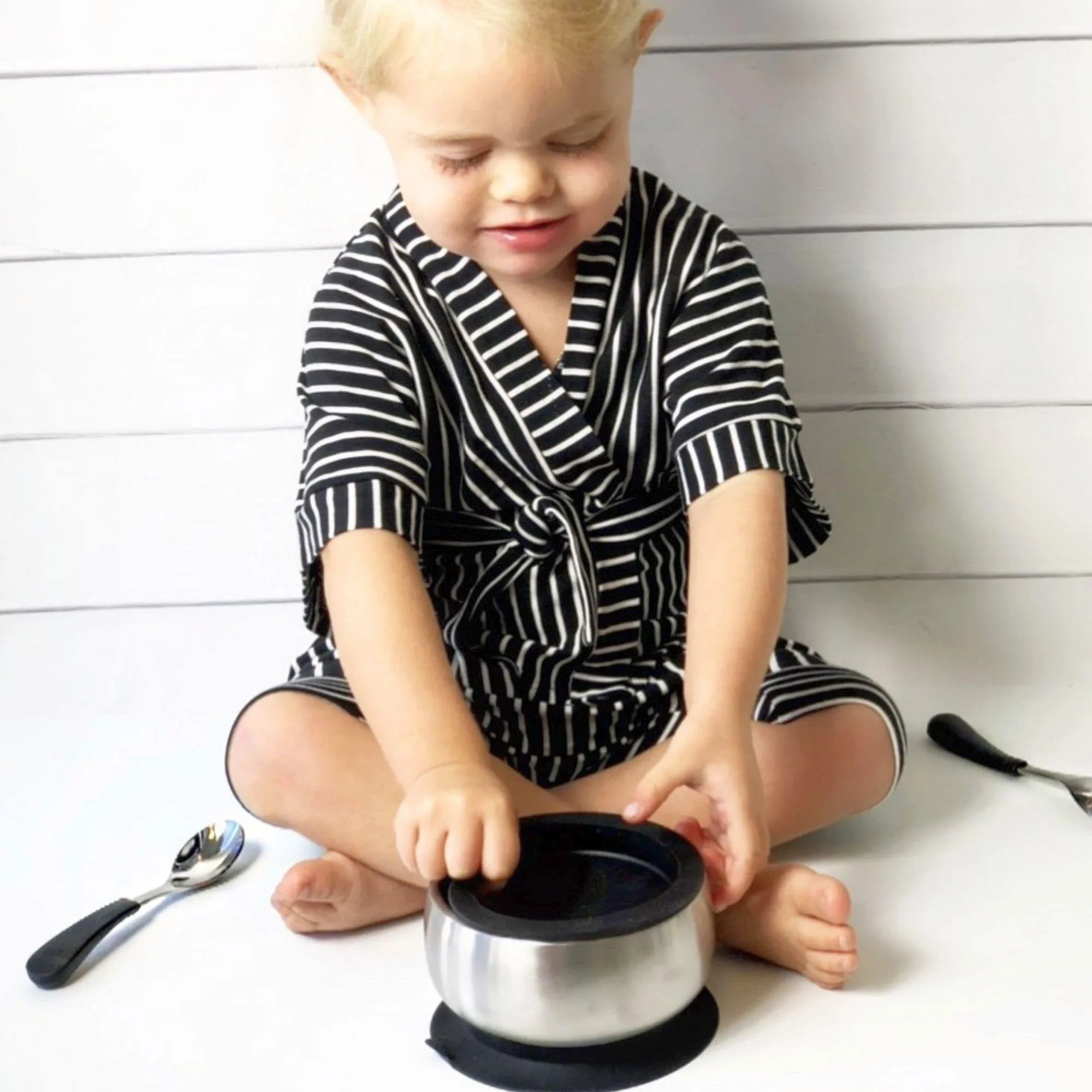Avanchy Stainless Steel Baby Bowl With Spoon Combo   Air Tight Lid - Yellow