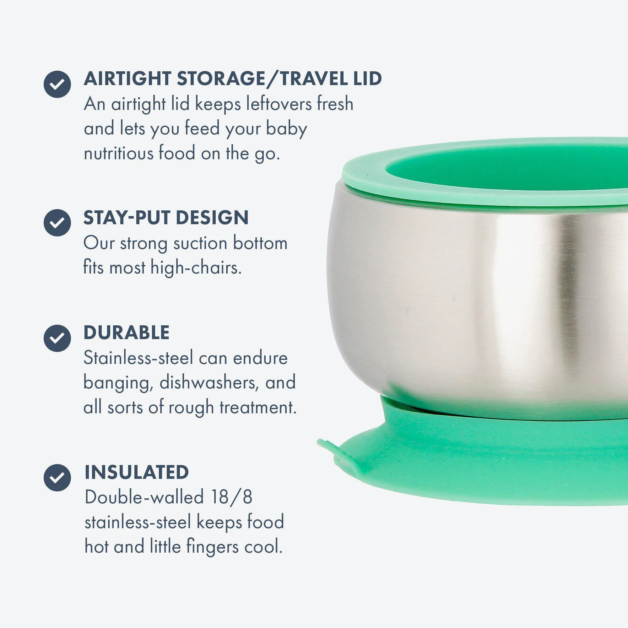 Avanchy Stainless Steel Baby Bowl With Spoon Combo   Air Tight Lid - Yellow