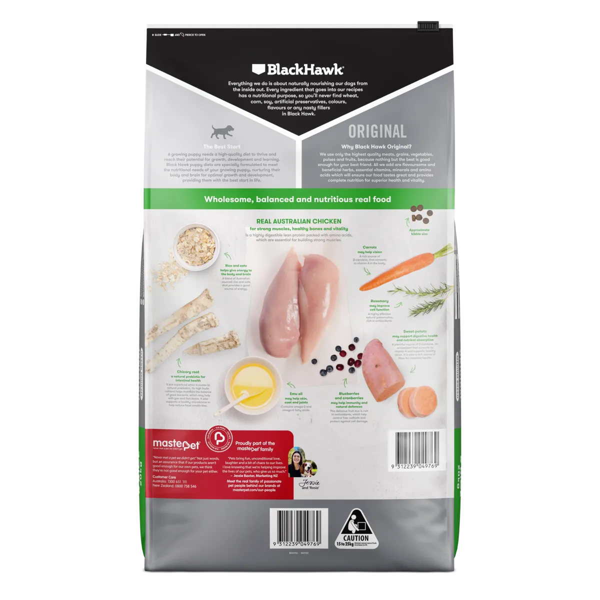 Black Hawk Puppy Chicken and Rice Medium Breed Dry Dog Food 20kg