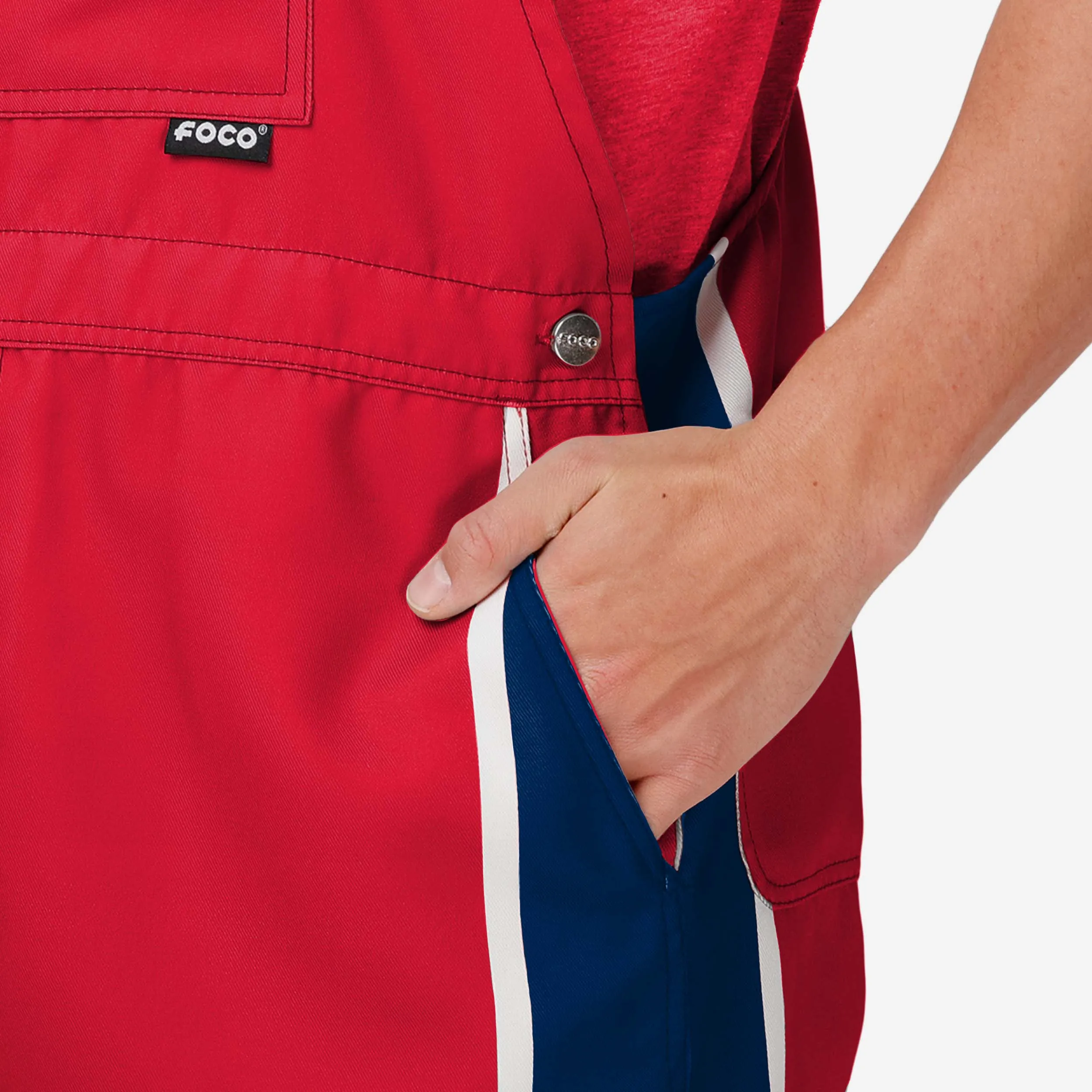 Boston Red Sox Mens Team Stripe Bib Shortalls