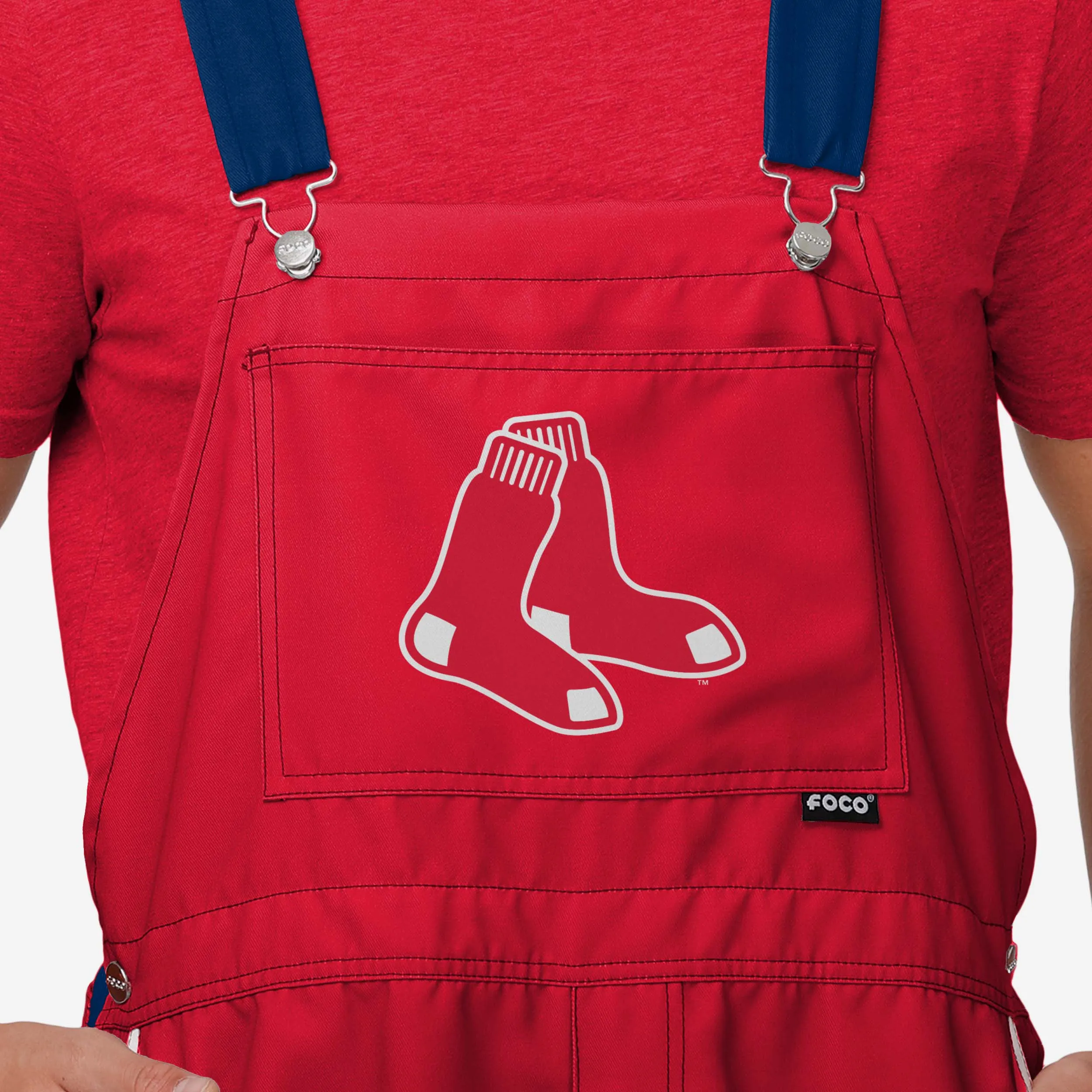 Boston Red Sox Mens Team Stripe Bib Shortalls
