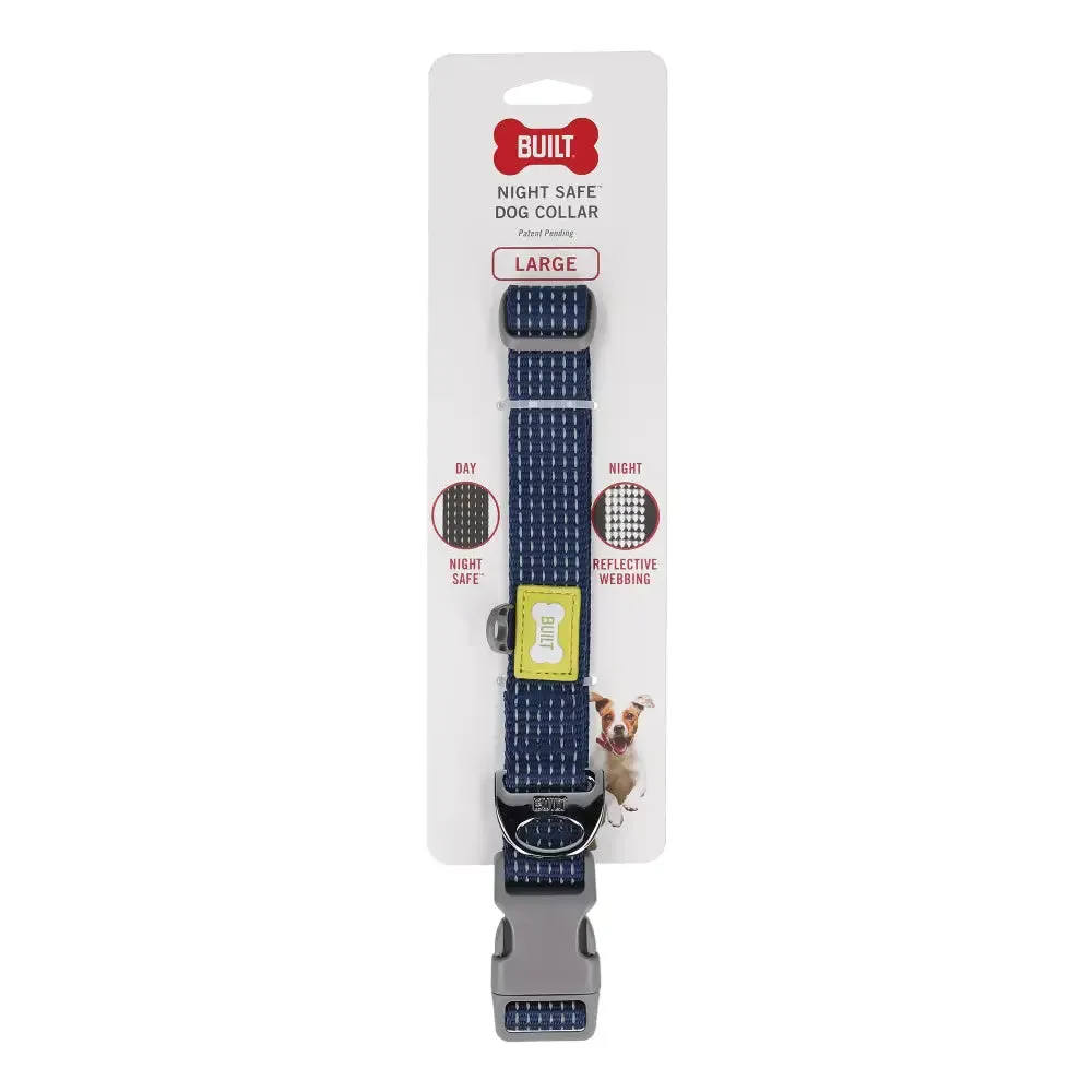 Built Pets Reflective Collar - Large Blue