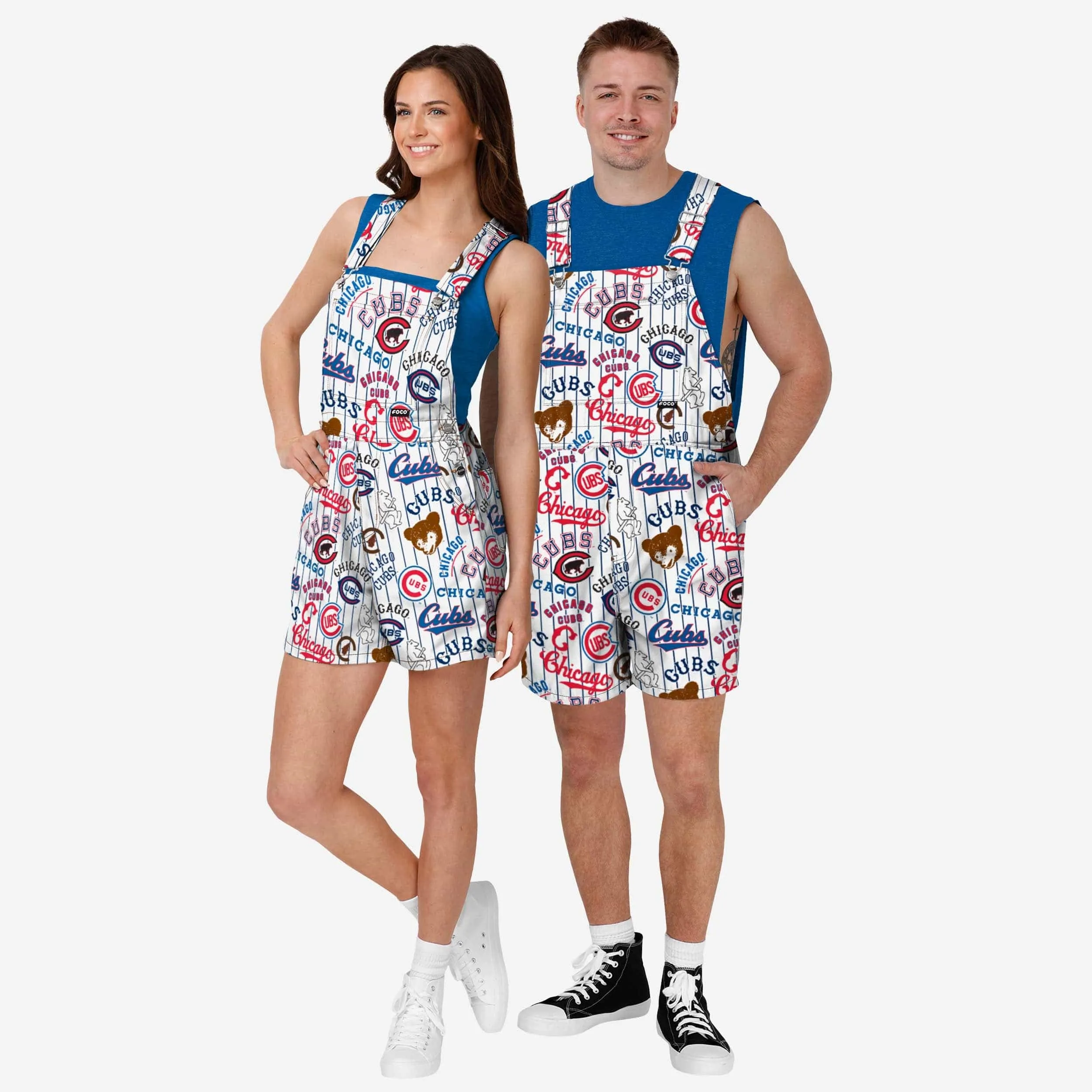 Chicago Cubs Womens Historic Print Bib Shortalls
