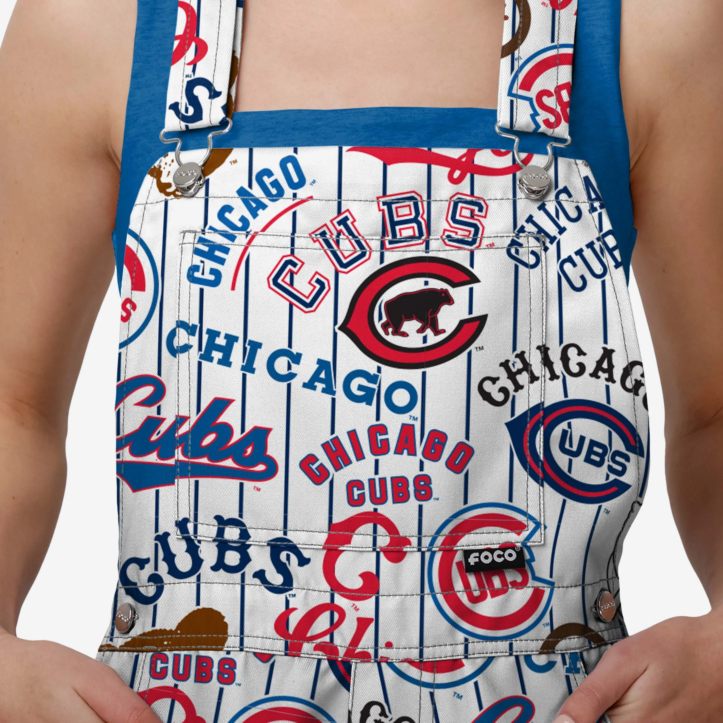 Chicago Cubs Womens Historic Print Bib Shortalls