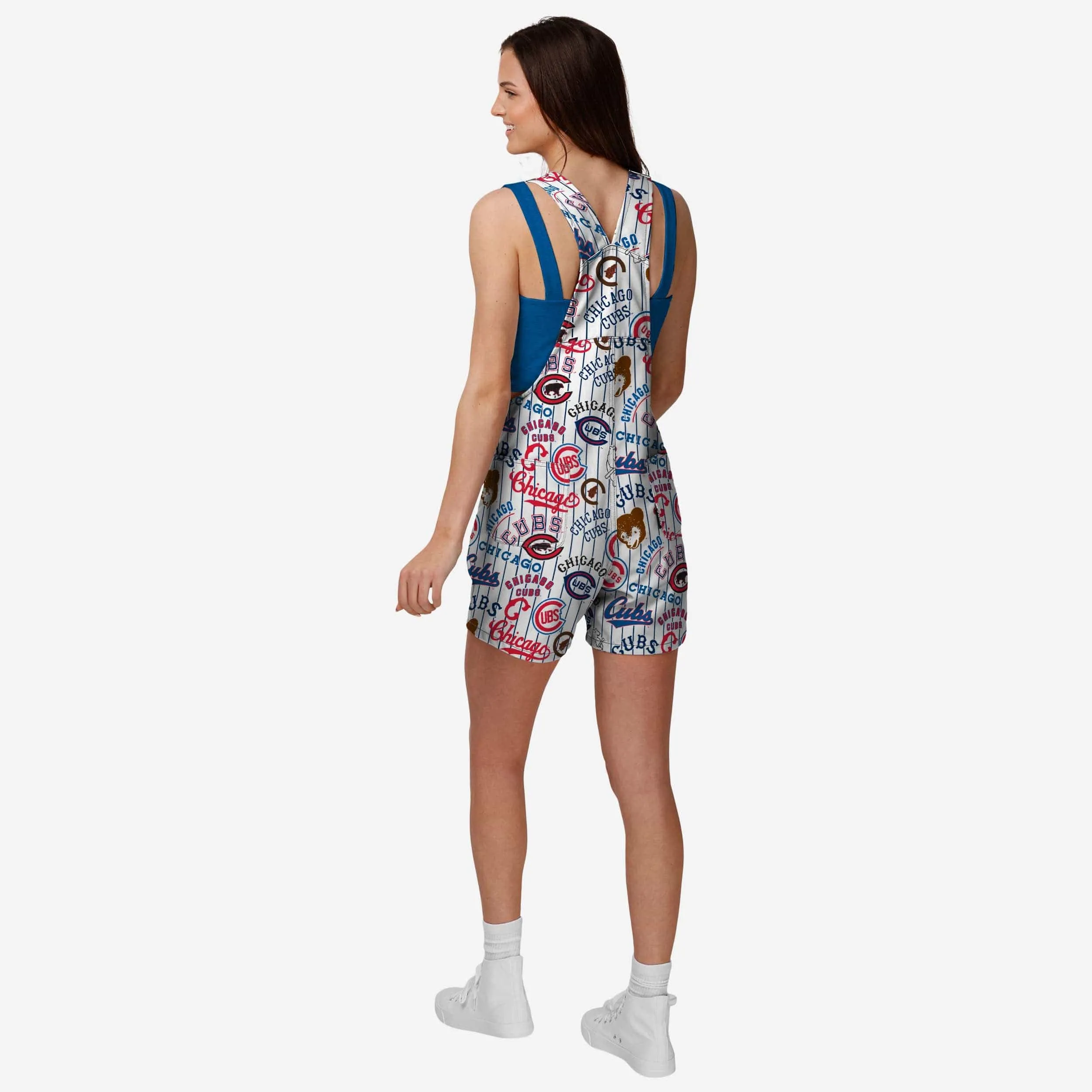 Chicago Cubs Womens Historic Print Bib Shortalls