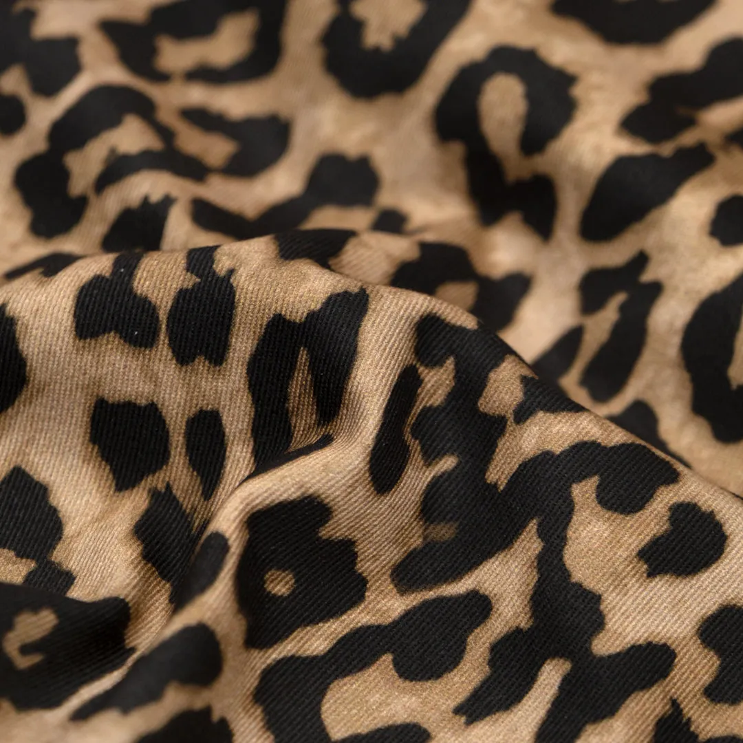 Cool Cat Printed Cotton Twill - Latte
