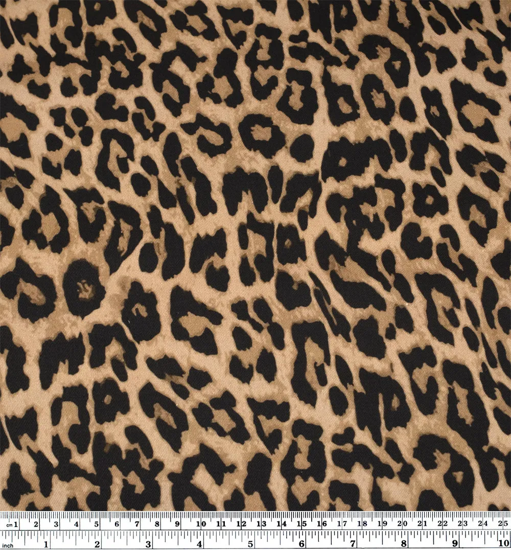 Cool Cat Printed Cotton Twill - Latte