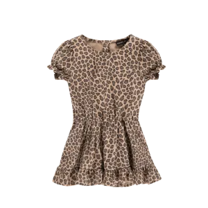 Frill Dress Caramel Leopard