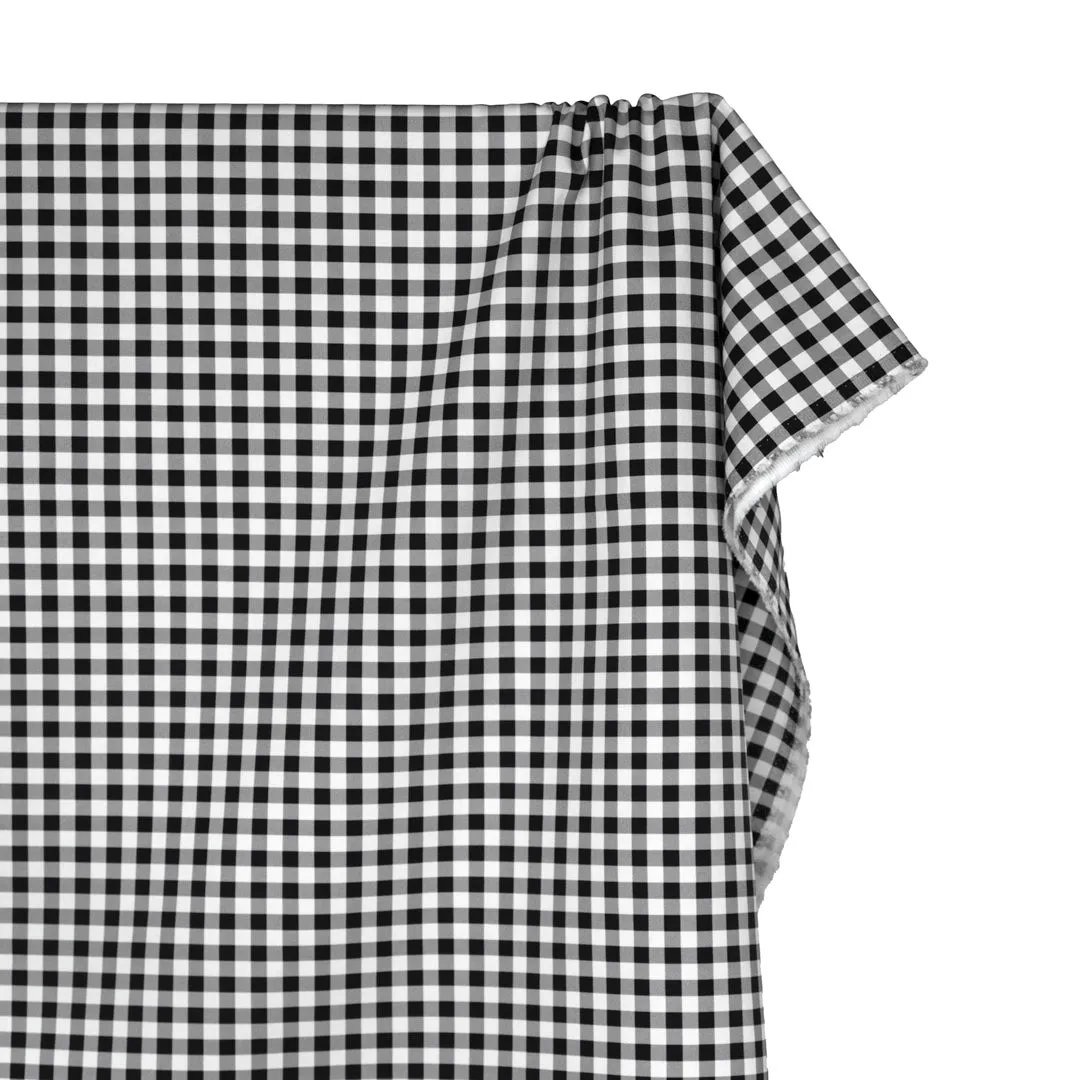 Gingham Printed Cotton Twill - Black