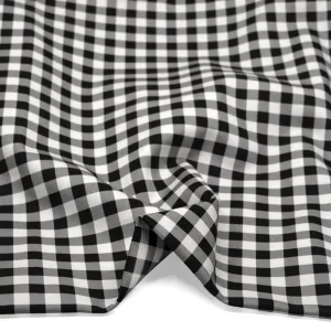 Gingham Printed Cotton Twill - Black