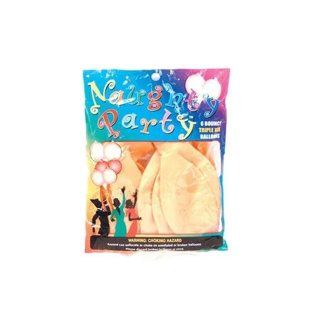 Golden Triangle - Naughty Party Bouncy Boobie Balloons Pack of 6 (Beige)
