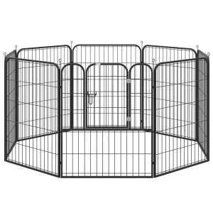 Heavy Duty Puppy Play Pen, 8 Panels Pet Exercise Pen for Indoors, Outdoors, Pet Playpen for Large, Medium Dogs, 100Hcm