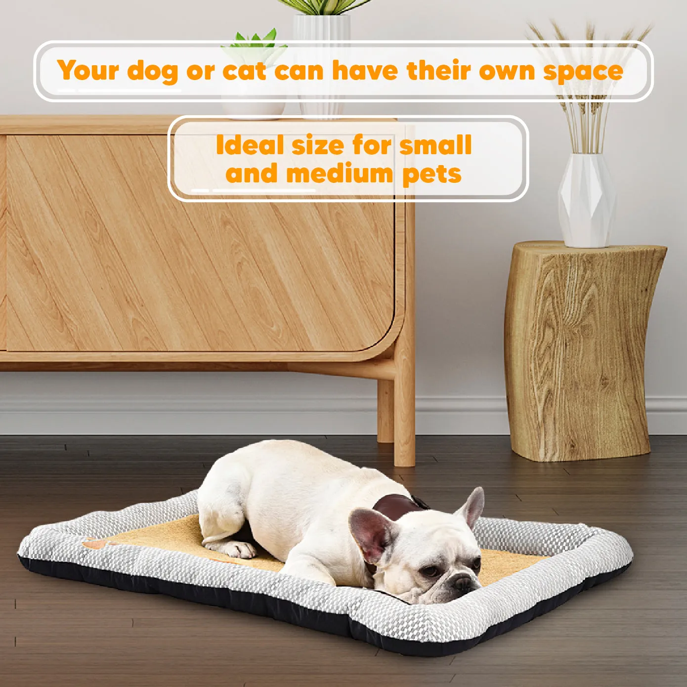 Kanu Pet Rectangular Brown Dog & Cat Bed