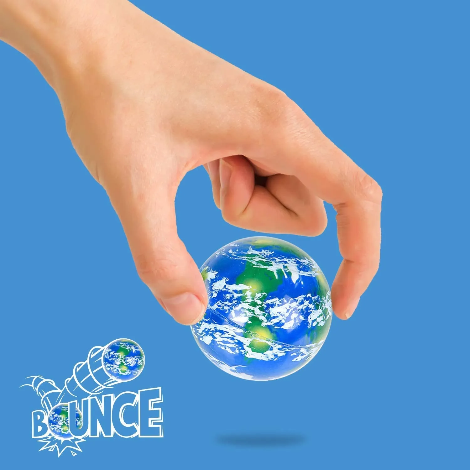 Kicko Earth Ball - 6 Pack - 49 mm - Bouncy Ball - for Party Favors, Supplies, Holidays