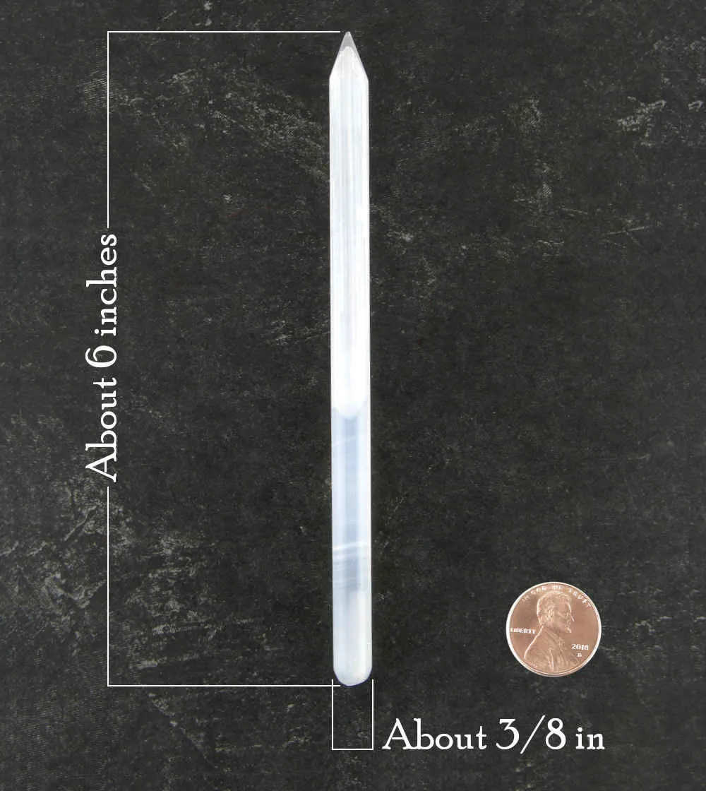 Natural White Selenite Pointed Wand