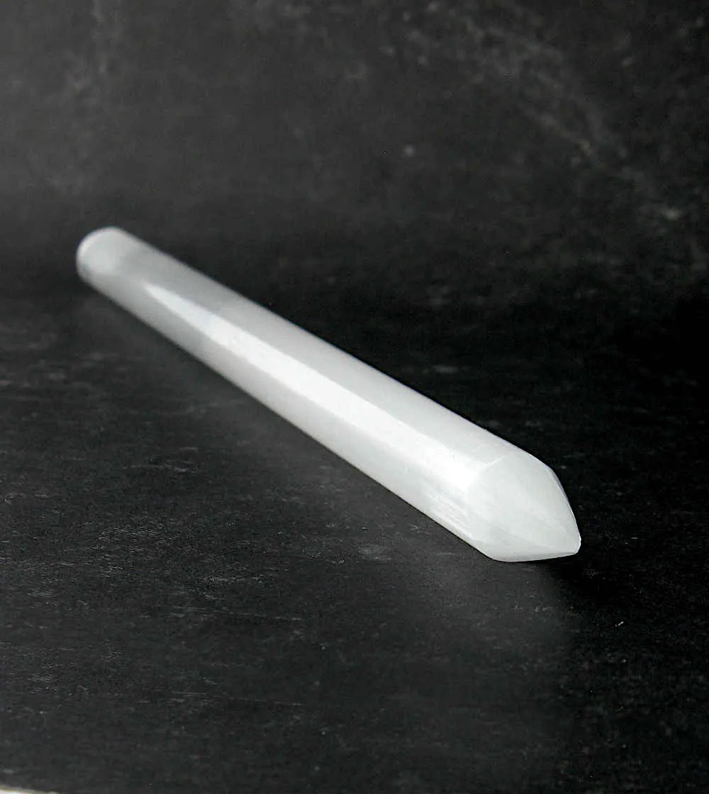 Natural White Selenite Pointed Wand
