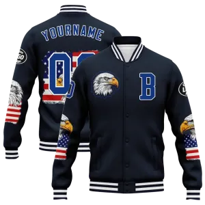 Personalized Patriotic Jackets, Custom USA Pride Eagle Jacket, Freedom Wings Jacket
