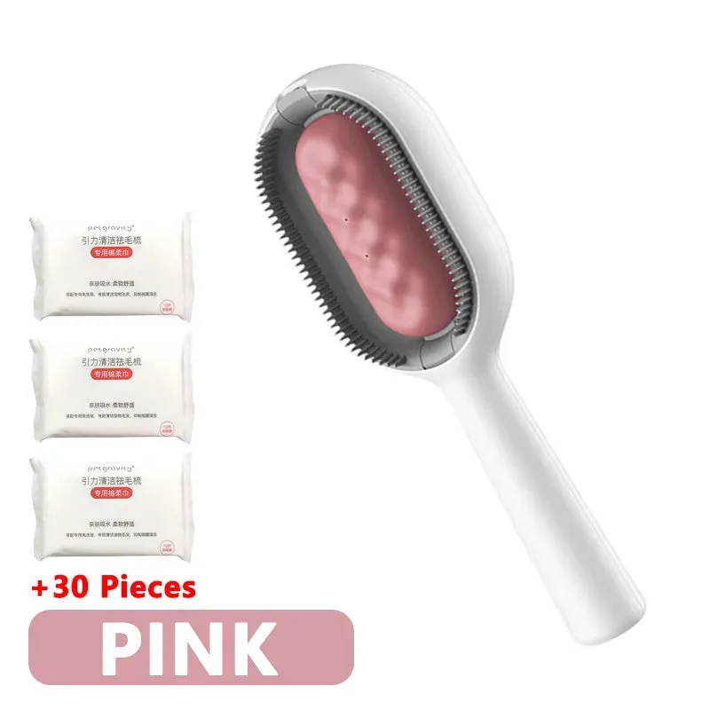 TEEK 3-in-1 Cat Hair Remover Brush - Ultimate Pet Grooming Tool for Effortless Fur Cleanup and Gentle Brushing