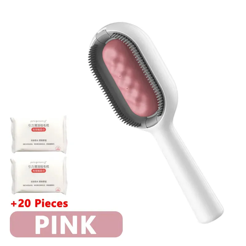 TEEK 3-in-1 Cat Hair Remover Brush - Ultimate Pet Grooming Tool for Effortless Fur Cleanup and Gentle Brushing