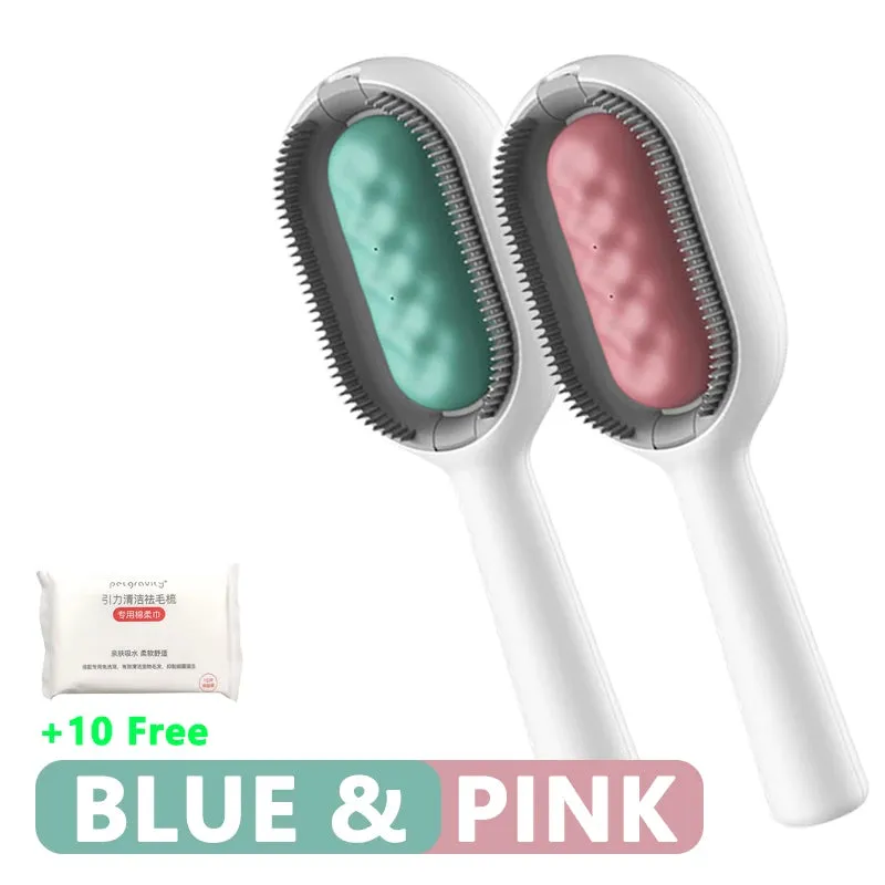 TEEK 3-in-1 Cat Hair Remover Brush - Ultimate Pet Grooming Tool for Effortless Fur Cleanup and Gentle Brushing