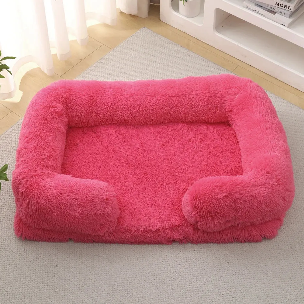 TEEK - Cozy Plush Dog Sofa Bed With Removable Cover