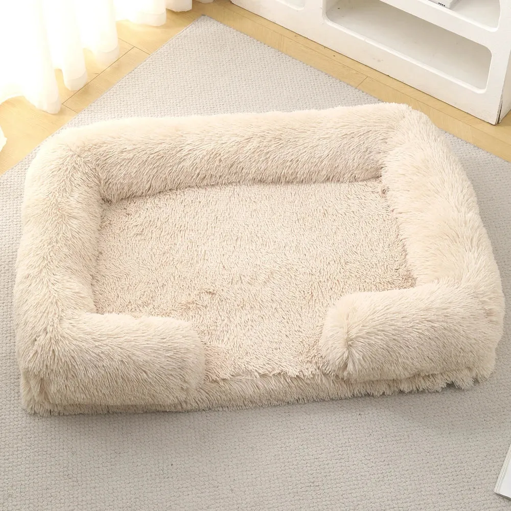 TEEK - Cozy Plush Dog Sofa Bed With Removable Cover
