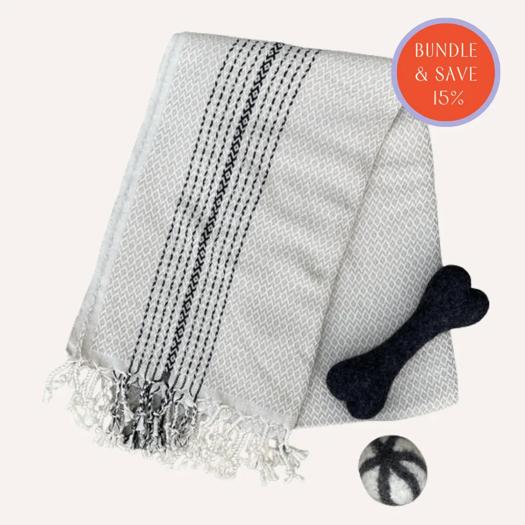 Turkish Throw   Wool Dog Toy Bundle